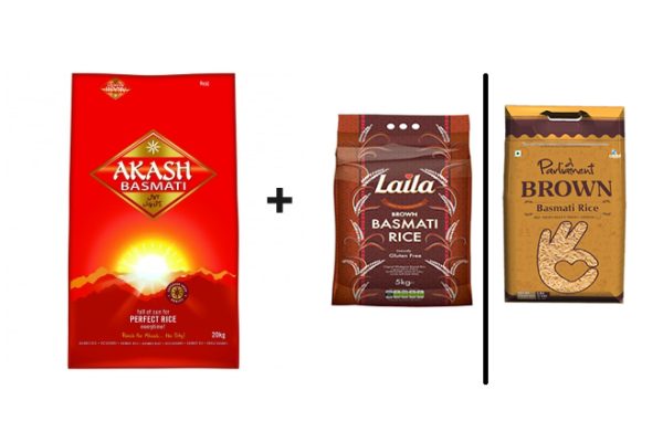 AKASH - Basmati 20kg + Basmati (Brown) 1x5kg - Gratis Bezorging